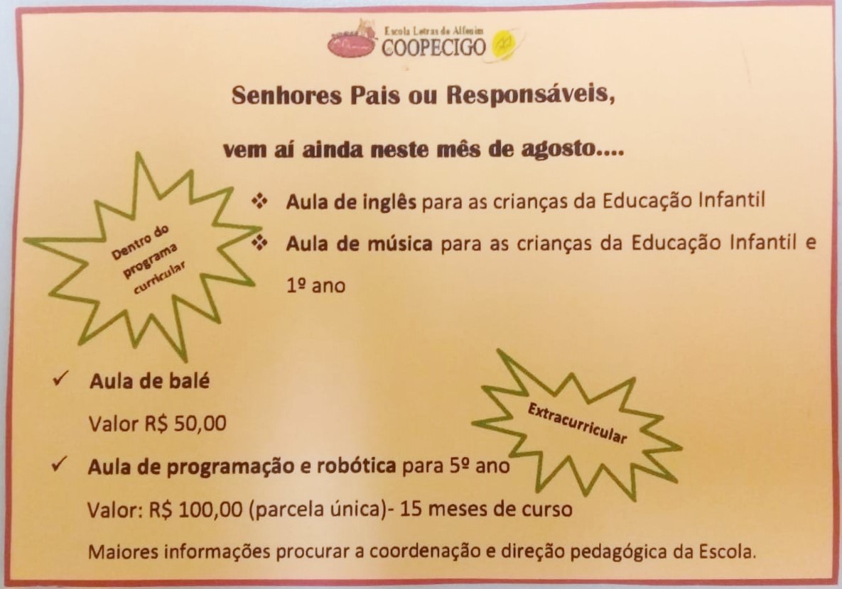 Novidades - Escola Letras de Alfenim - Coopecigo